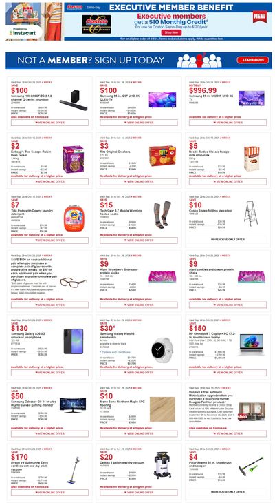 Costco (West, ON & Atlantic Canada) Warehouse Offers  September 29 to October 26