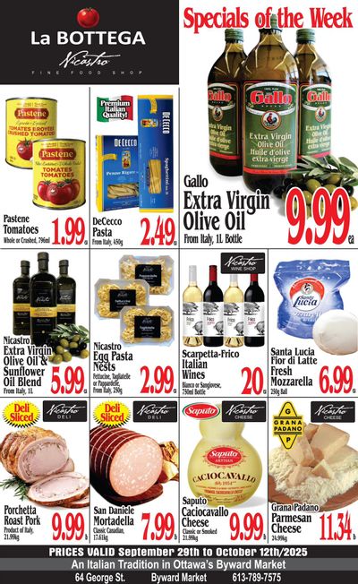 La Bottega Nicastro Fine Foods Flyer September 29 to October 12