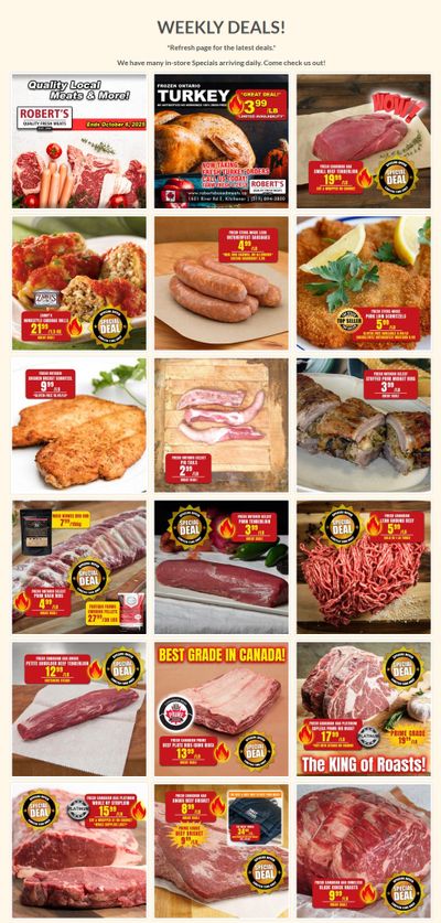 Robert's Fresh and Boxed Meats Flyer September 29 to October 6