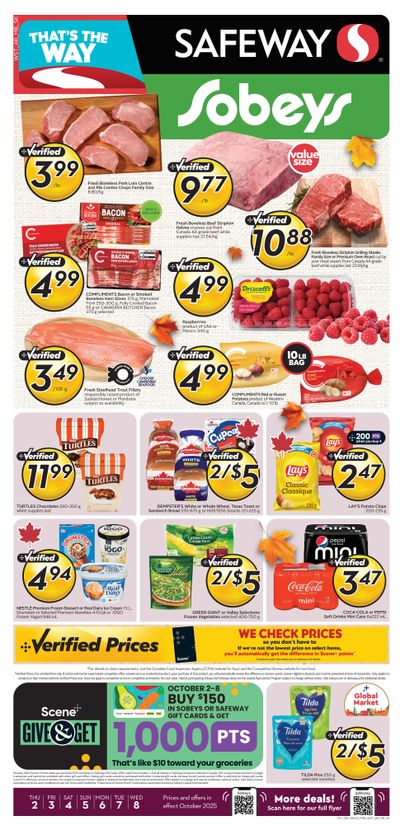 Sobeys/Safeway (SK & MB) Flyer October 2 to 8