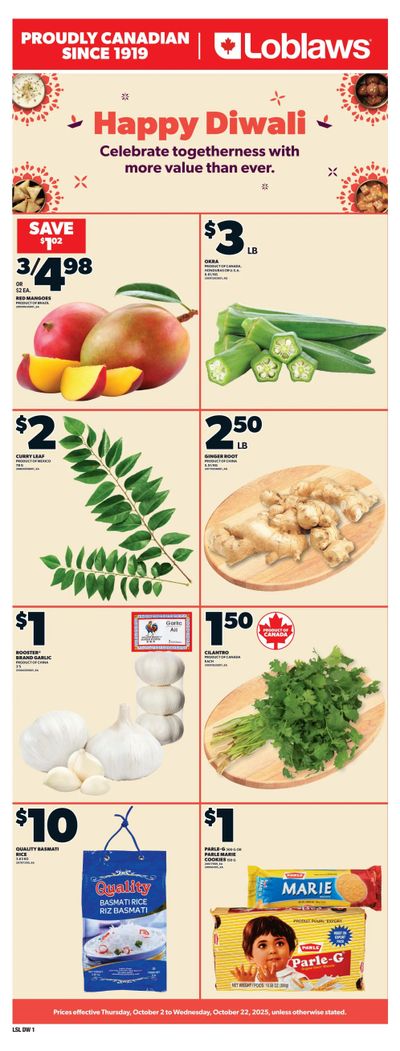 Loblaws (ON) Happy Diwali Flyer October 2 to 22