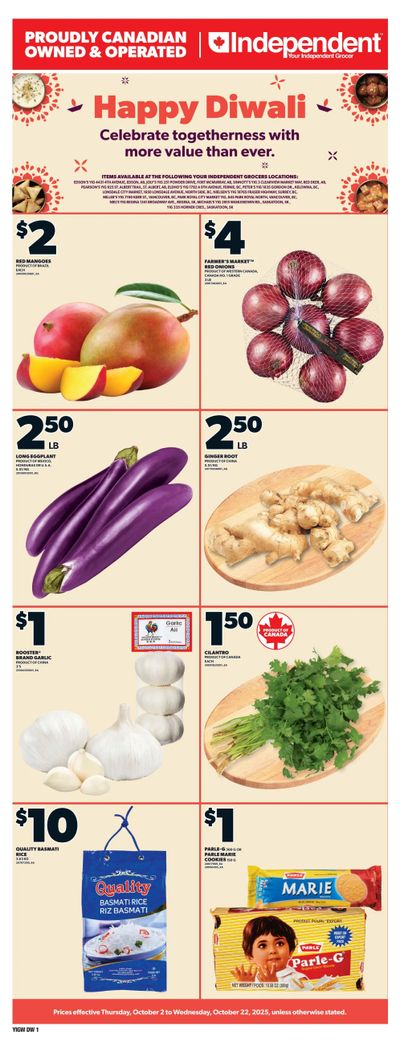 Independent Grocer (West) Happy Diwali Flyer October 2 to 22