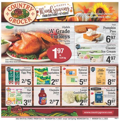 Country Grocer Flyer October 3 to 9