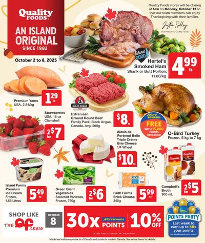 Quality Foods Flyer October 2 to 8