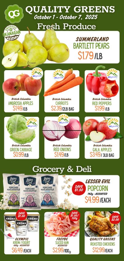 Quality Greens Flyer October 1 to 7