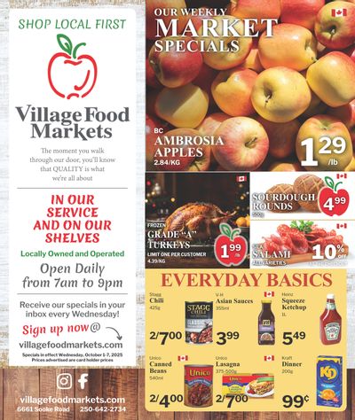 Village Food Markets Flyer October 1 to 7