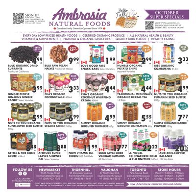 Ambrosia Natural Foods Flyer October 1 to 31