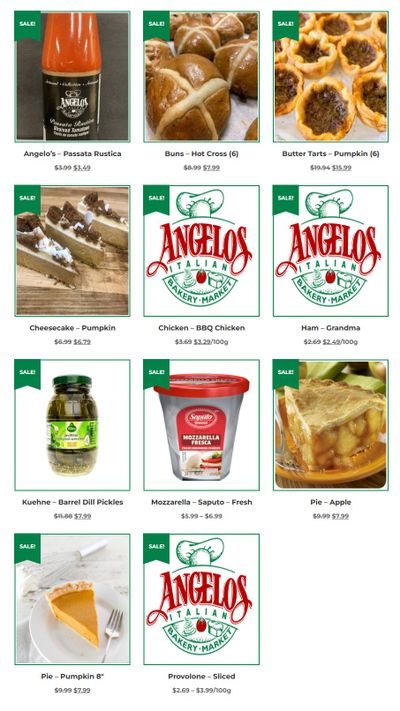 Angelo's Italian Bakery Monthly Specials October 1 to 31