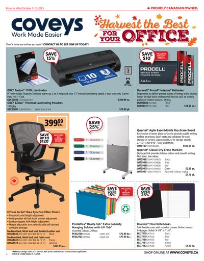 Covey Basics Flyer October 1 to 31