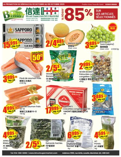 Btrust Supermarket (Montreal) Flyer October 2 to 8