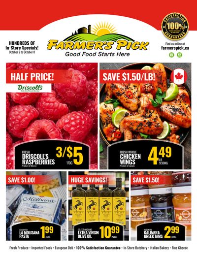 Farmer's Pick Flyer October 2 to 8