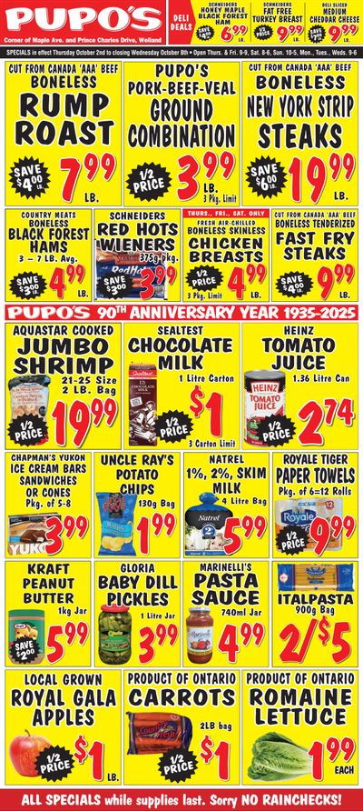 Pupo's Food Market Flyer October 2 to 8