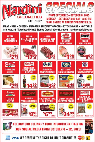 Nardini Specialties Flyer October 2 to 8