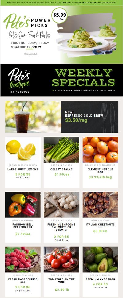 Pete's Fine Foods Flyer October 2 to 8