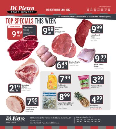 Di Pietro Food Centre Flyer October 2 to 8