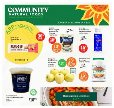 Community Natural Foods Monthly Flyer October 2 to November 5