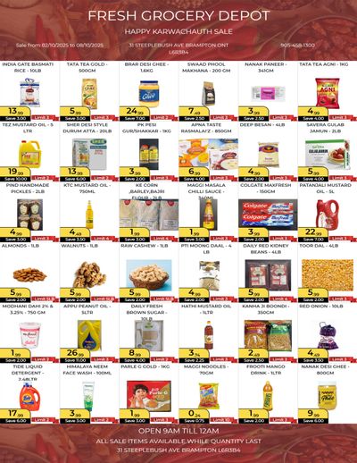 Fresh Grocery Depot Flyer October 2 to 8