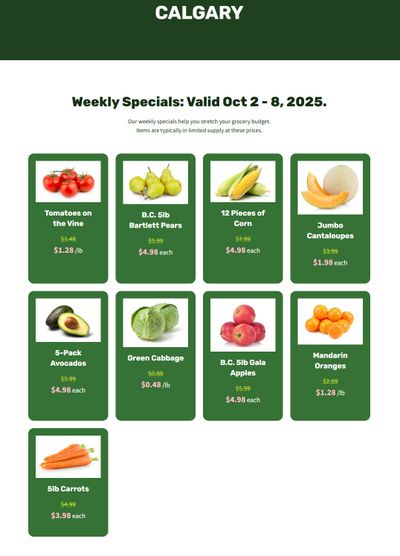 H&W Produce Flyer October 2 to 8