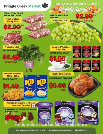 Pringle Creek Market Flyer October 2 to 8