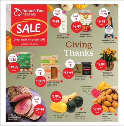Nature's Fare Markets Flyer October 2 to 15
