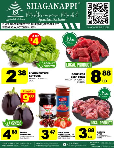 Shaganappi Mediterranean Market Flyer October 2 to 8