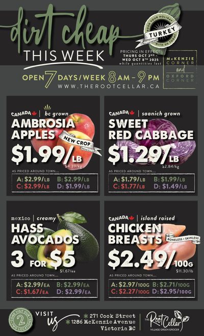 The Root Cellar Flyer October 2 to 8