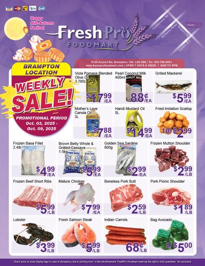 FreshPro Foodmart (Brampton) Flyer October 3 to 9
