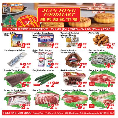 Jian Hing Foodmart (Scarborough) Flyer October 3 to 9