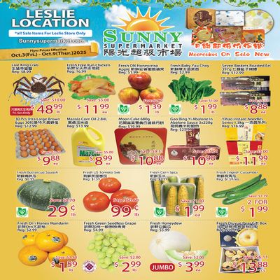 Sunny Supermarket (Leslie) Flyer October 3 to 9