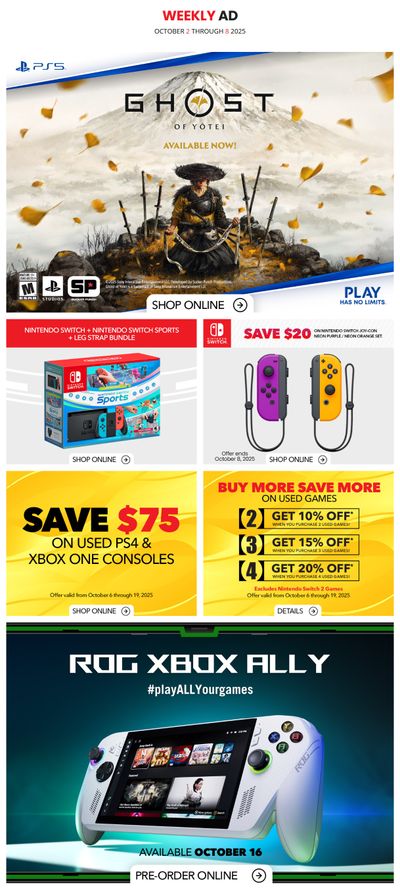 EB Games Flyer October 2 to 8