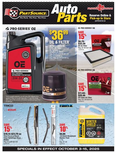 PartSource Flyer October 3 to 15