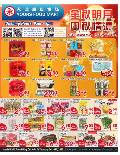 Yours Food Mart Flyer October 3 to 9