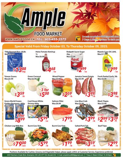 Ample Food Market (Brampton) Flyer October 3 to 9