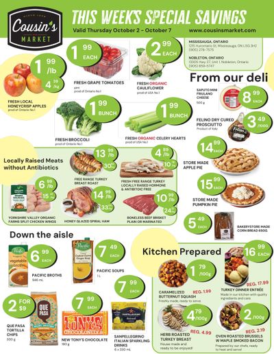 Cousin's Market Flyer October 2 to 7