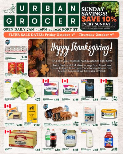 Urban Grocer Flyer October 3 to 9