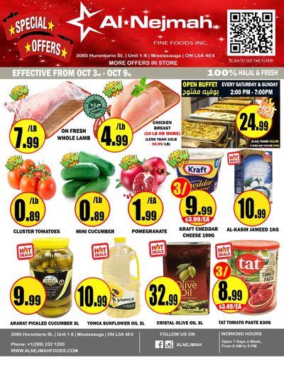 Alnejmah Fine Foods Inc. Flyer October 3 to 9