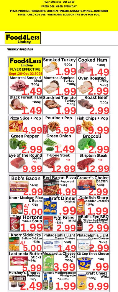 Food 4 Less (Lindsay) Flyer October 3 to 9