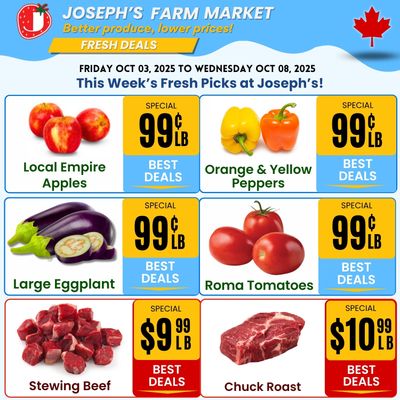 Joseph's Farm Market Flyer October 3 to 8
