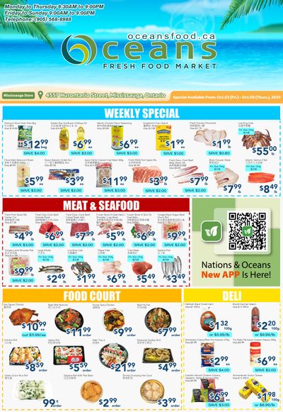 Oceans Fresh Food Market (Mississauga) Flyer October 3 to 9