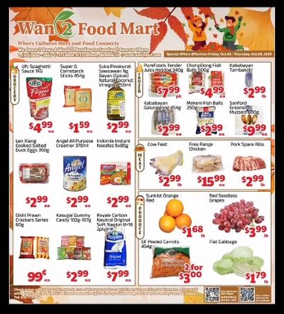 Wan 2 Food Mart Flyer October 3 to 9