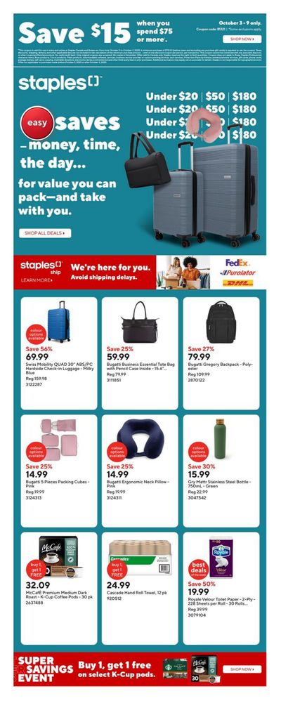 Staples Flyer October 3 to 9
