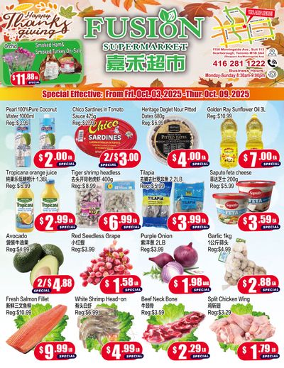 Fusion Supermarket (Scarborough) Flyer October 3 to 9