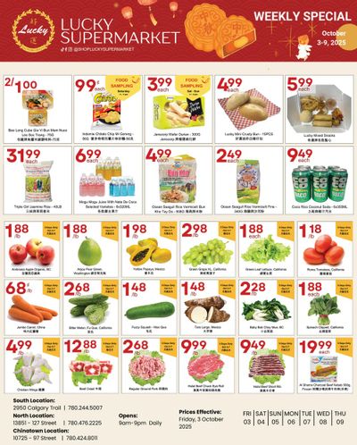 Lucky Supermarket (Edmonton) Flyer October 3 to 9
