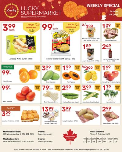 Lucky Supermarket (Winnipeg) Flyer October 3 to 9