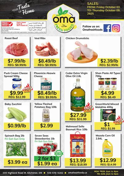 Oma Fresh Foods Flyer October 3 to 9
