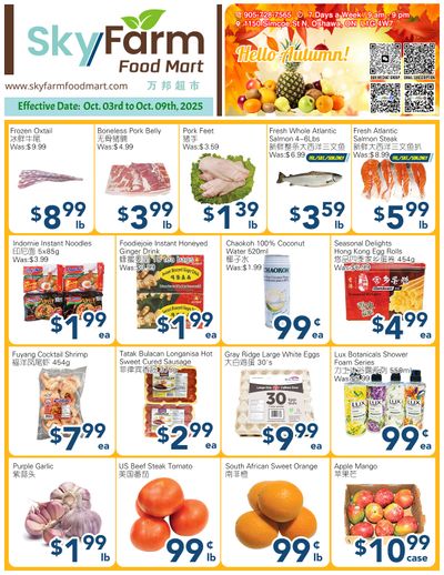 SkyFarm Food Mart Flyer October 3 to 9