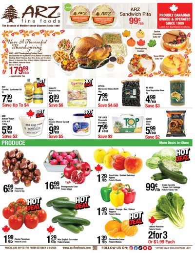 Arz Fine Foods Flyer October 3 to 9