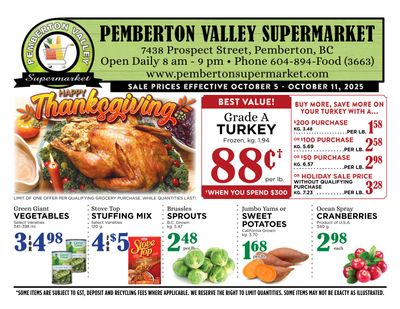 Pemberton Valley Supermarket Flyer October 5 to 11