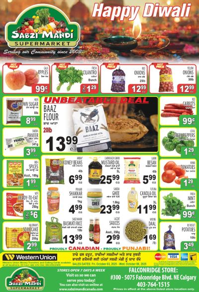 Sabzi Mandi Supermarket (Calgary) Flyer October 3 to 8