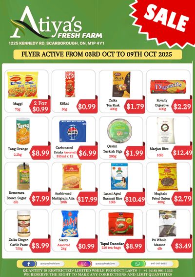 Atiya's Fresh Farm Flyer October 3 to 9